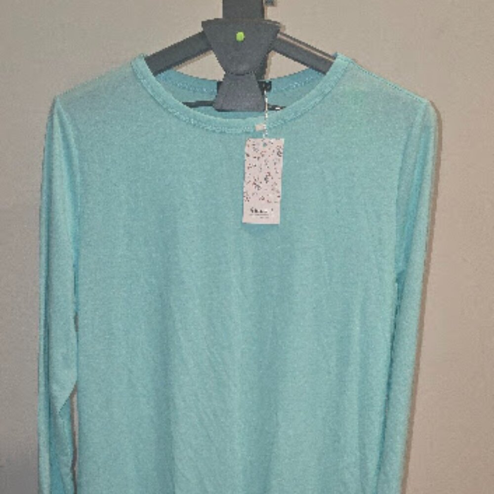 AUTOMET Women's Long Slve Shirts Casual Lse Fit Tees Solid Color Oversized SZ L